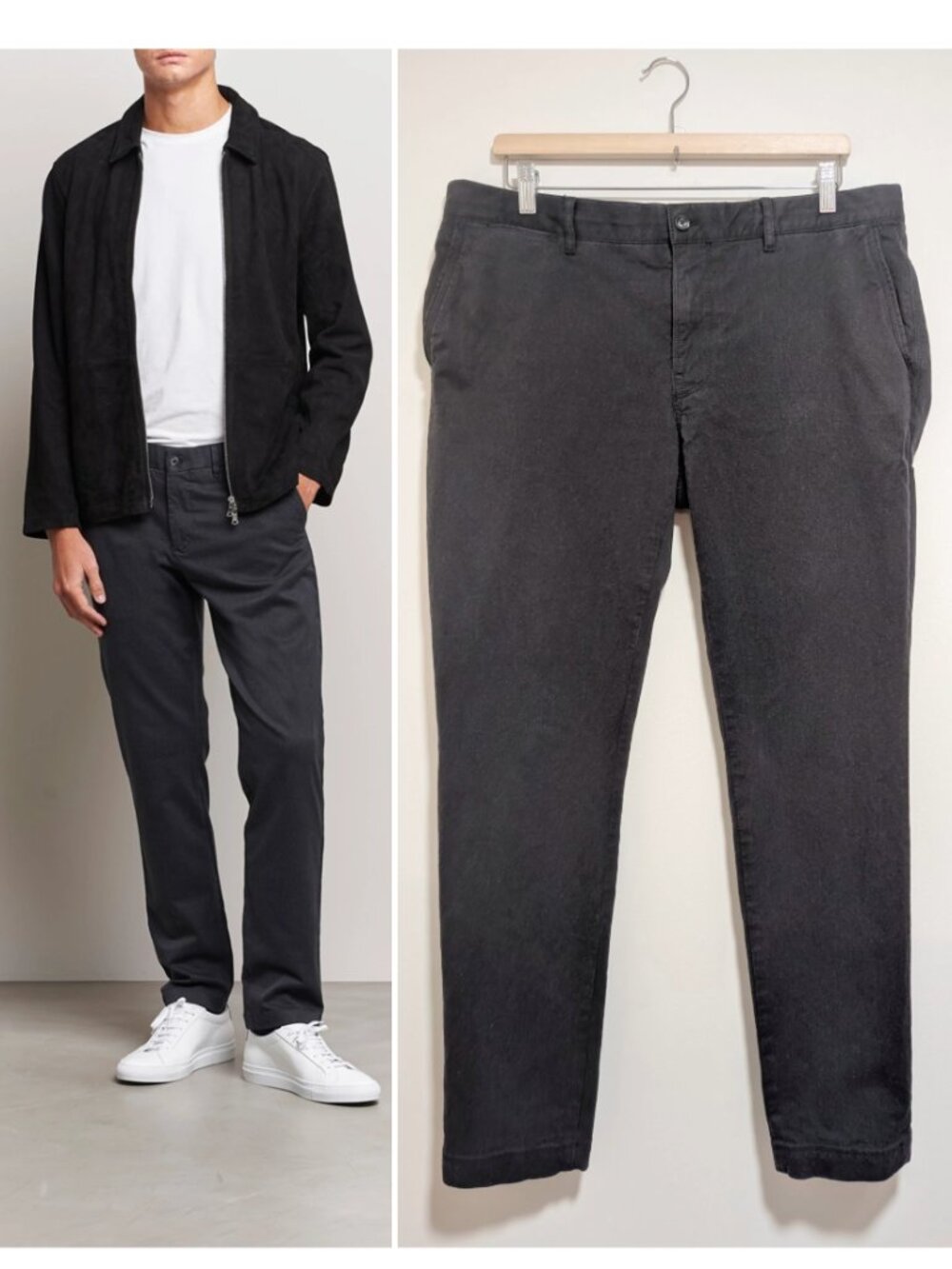 J.Lindeberg | Chaze Flannel Twill Trousers in Charcoal
